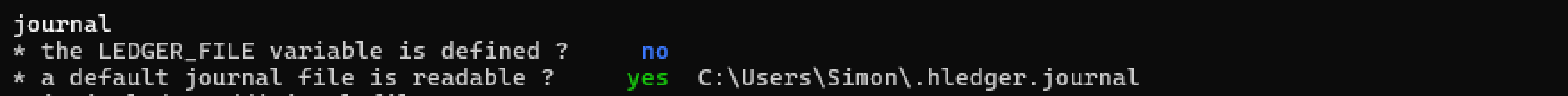 hledger setup 2 in powershell